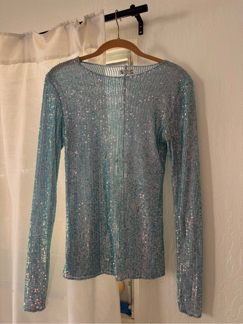 Free People "Leading the Way Longsleeve" Sequin Top